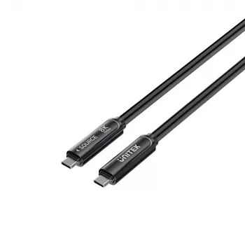 UNITEK USB-C aktivní optický kabel 15m - 10Gbps, PD60W, 8K@30Hz, černý