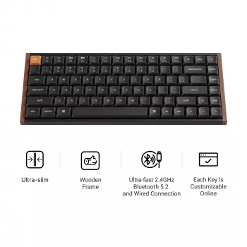 Mechanická klávesnice Keychron K3M-F1 75% Low-Profile, Gateron Red Switch, RGB Hot-Swap, Bluetooth 5.1 & USB-C, černá