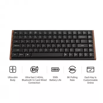 Keychron K3U-Q1Z 75% Milk POM Red Switch 8K bezdrátová mechanická klávesnice