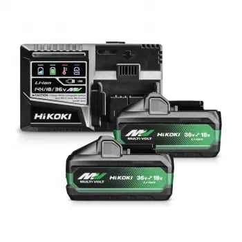 Hikoki 36V MultiVolt baterie 2,5 Ah (2 ks) s rychlonabíječkou UC18YSL3