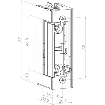 SCOT ES-S1224N Symetrický elektrický zámek dveří s nízkým odběrem