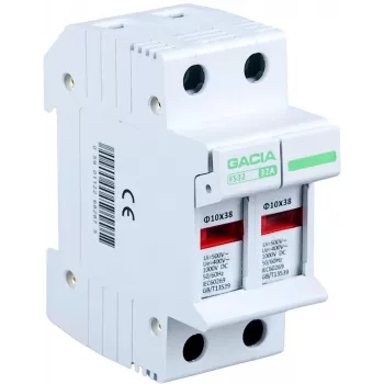 VCX Pro pojistková základna 2pólová 32A 400V AC 10x38mm DIN lišta