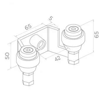 Horní vodicí třmen PSG 60.022 pro posuvné brány 42 mm (2 kladky)