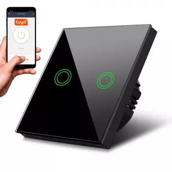 MACLEAN MCE714B WiFi 2násobný dotykový vypínač světla, černý