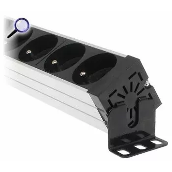 DELTA PD-7K/RACK 7zásuvková prodlužovací lišta Schuko 1U rackmontáž 230V 10A 2300W kabel 3m černá