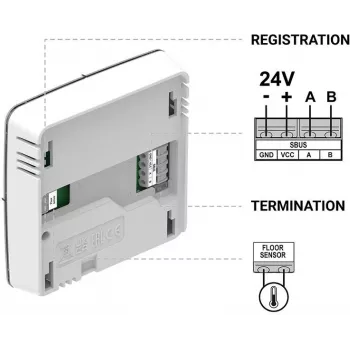 Kabelový pokojový termostat R-S1 černý Tech Sterowniki