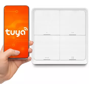 LUXURY-GOODS SC04 ZigBee TUYA Chytrý scénický vypínač – 4 tlačítka, 12 scén, bílý