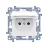 KONTAKT SIMON 10 Jednoduchá zásuvka s ochranným kontaktem bílá IP44 šroubové svorky 16A 250V