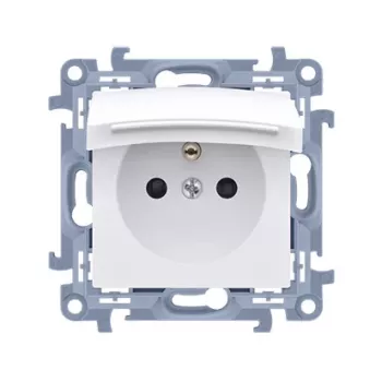 KONTAKT SIMON 10 Jednoduchá zásuvka s ochranným kontaktem bílá IP44 šroubové svorky 16A 250V