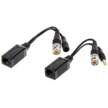 DELTA TR-1RJ-HD pasivní video balun sada (2 jednotky) - 8MP 4K HD-CVI/HD-TVI/AHD/CVBS, BNC na RJ45, černá