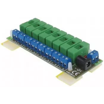 DELTA LZ-8/E rozvod napájení, 8 výstupů, 10-30V DC, 8A, šroubovací svorka