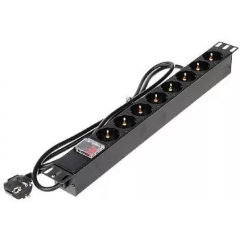 DELTA PD-8/RACK-N 8zásuvková 1U 19 inch racková rozvodná jednotka napájení (PDU) - 230V 16A 3680W Schuko