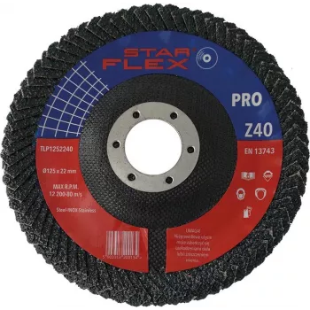 Lamelový kotouč PSG Star Flex 125x22,23 mm P40 zirkonový korund kuželový typ 29 TLP1252240