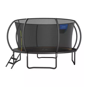 MERACH MR-2429B2 trampolína, 3,6 m (12 ft) se sítí a žebříkem, černá/modrá