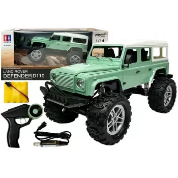 Double E dálkově ovládané auto Jeep R/C, zelené, 7,5 km/h, 1:14, 2,4G