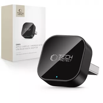 TECH-PROTECT ULTRABOOST CA01 Apple CarPlay / Android Auto adaptér USB Bluetooth 5.4 matná černá