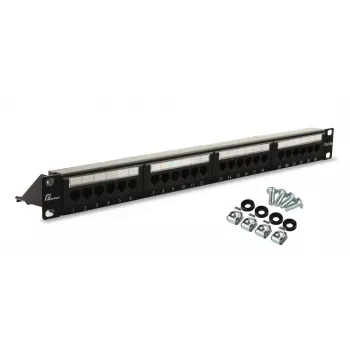 GETFORT PGF-5EUTP24-B4 Cat.5e UTP 24-portový patch panel 1U 19 inch rackmount černý