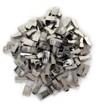 GETFORT RJ45 Cat.5e stíněný průchozí konektor 8P8C 100 kusů