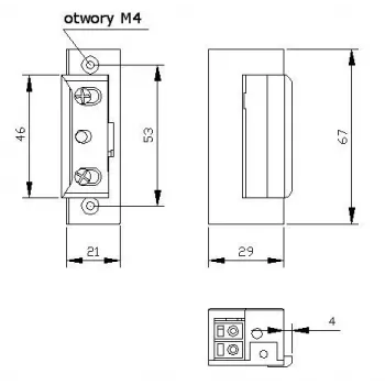 Elektrický zámek R4 s pamětí a mechanickým blokováním symetrický 24 V 7544 ELEKTRA-PLUS