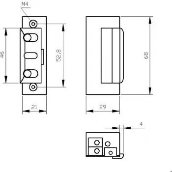Elektrický zámek R4 s interní pamětí a symetrickým pouzdrem 12 V ELEKTRA-PLUS