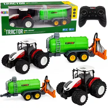 LEAN TOYS dálkově ovládaný zemědělský traktor s postřikovačem kapalného hnojiva 1:24