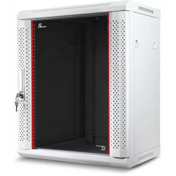 GETFORT 19 inch nástěnný rackový rozvaděč 12U 600x600mm šedý (RAL 7035) - WGF12-66EH-WGG