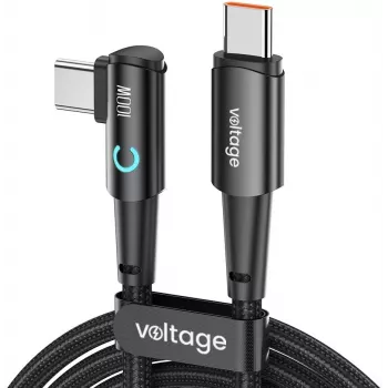 Voltage PowerAngle USB-C to USB-C Cable 100W PD 100cm Black