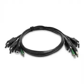 StarTech.com SK2DPMMKVM06-TAA-2U 1.8 m Dual DisplayPort KVM Cable, 2x USB, Audio, TAA