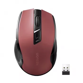 UGREEN MU006 Bezdrátová optická myš 2,4GHz / Bluetooth 5.0 4000 DPI – červená