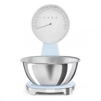 Smeg KSF01PBWW analogová a digitální kuchyňská váha pastelově modrá