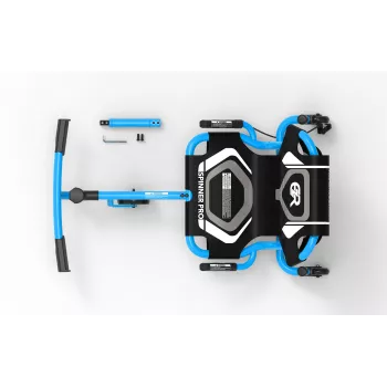 EzyRoller Spinner Pro X šlapací go-kart s 360° otáčením, modrý, 10+ let