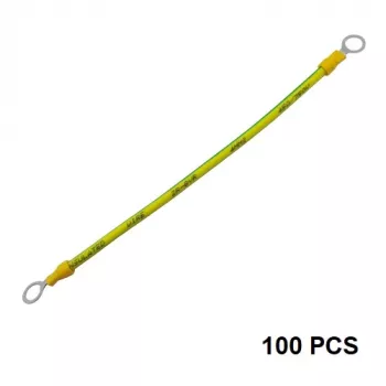 HISMART uzemňovací kabely s konektory pro solární moduly, měď, 4 mm², 20 cm, 100 ks