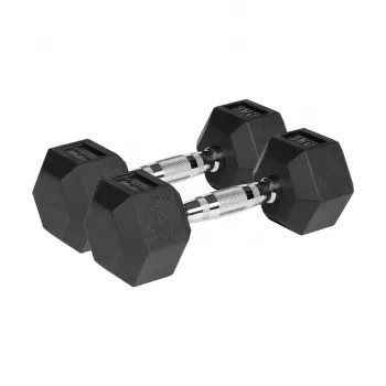 Gumou potažené litinové jednoručky REBEL ACTIVE 2x5 kg