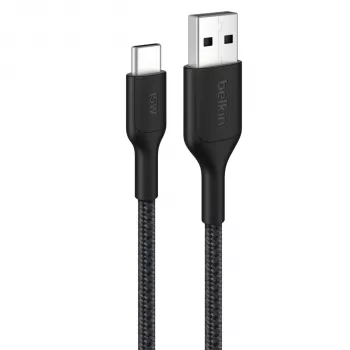 Belkin BOOSTCHARGE opletený kabel USB-C na USB-A 2m černý