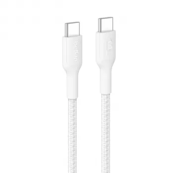 Belkin BOOSTCHARGE opletený kabel USB-C na USB-C 60W PD 2m bílý