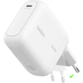 Belkin BoostCharge 100W GaN USB-C nástěnná nabíječka bílá