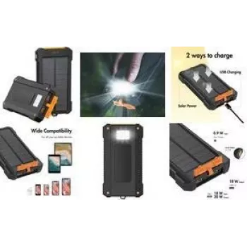 LogiLink solární powerbanka 10000 mAh, 20 W, černá/oranžová
