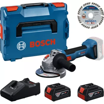 Bosch Professional GWS 18V-11 S akumulátorová úhlová bruska set se 2x 4,0Ah bateriemi, nabíječkou a L-BOXX