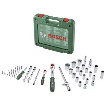 Bosch 60dílná sada ráčny a nástrčných klíčů s kufrem, 1/4 inch & 1/2 inch, max. točivý moment 768 Nm