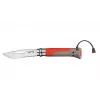 Vícefunkční kapesní nůž Opinel No. 08 Outdoor červený s klíčem na lano a nouzovou píšťalkou
