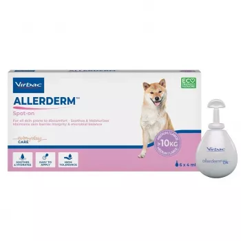 Spot-On Virbac Allerderm pro psy - dermatologická podpora kožní bariéry, 6 pipet x 4 ml