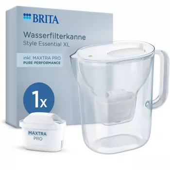 BRITA Style Essential XL bílá konvice na filtrování vody s filtrační kartuší MAXTRA PRO Pure Performance