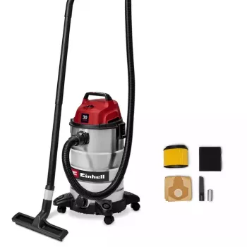 Einhell TC-VC 3055 S 30 l vysavač na mokré a suché vysávání, 950 W, nerezová nádoba, funkce foukání