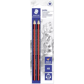 Trojhranné grafitové tužky STAEDTLER Tradition Jumbo HB, balení 2 ks, černé s klasickými proužky