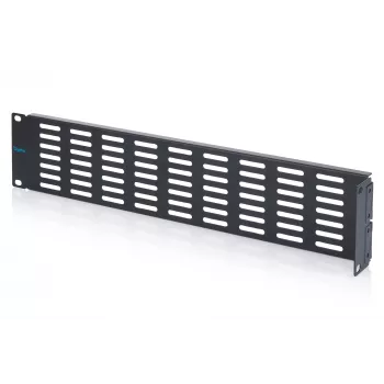 DIGITUS 2U 19-Inch Hinged Ventilated Blanking Panel, Black