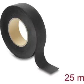 Delock textilní páska 25 m x 19 mm, trhatelná rukou, samolepicí, černá