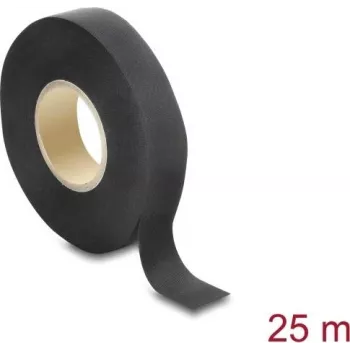 Textilní páska Delock 25 m x 19 mm, odolná proti přetržení, samolepicí, černá