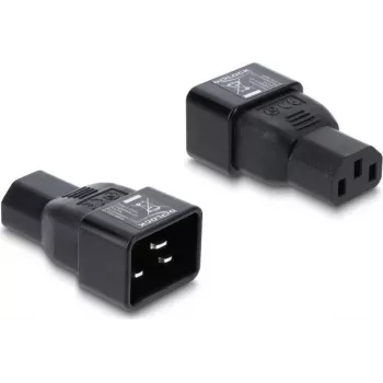 Delock IEC 60320 C20 na C13 napájecí adaptér, vidlice na zásuvku, 10 A, 250 V, rovný, černý