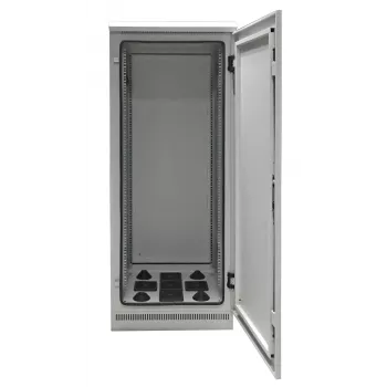 EFB Elektronik 19 inch IP55 síťový rozvaděč 24U 800x800 s předmontovanou podstavou, světle šedý RAL 7035