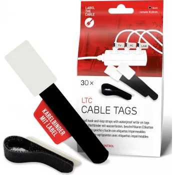 LABEL THE CABLE LTC 2610-30 Opakovaně použitelné suché zipy na kabely s popisovým polem, černé, 30 ks